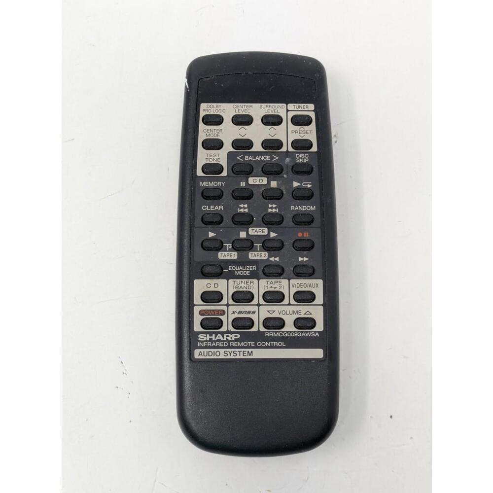 Sharp RRMCG0093AWSA Audio System Remote Control